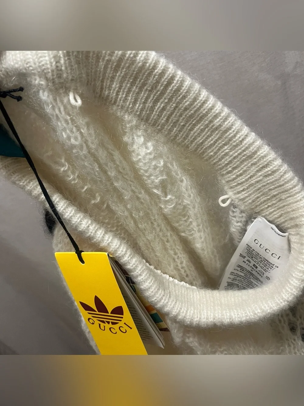 $2150 Gucci X Adidas Wool Mohair Knit Jogger with Removable Silk Shorts, Medium